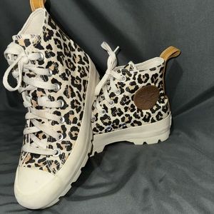 Cheetah Print Platform Converse